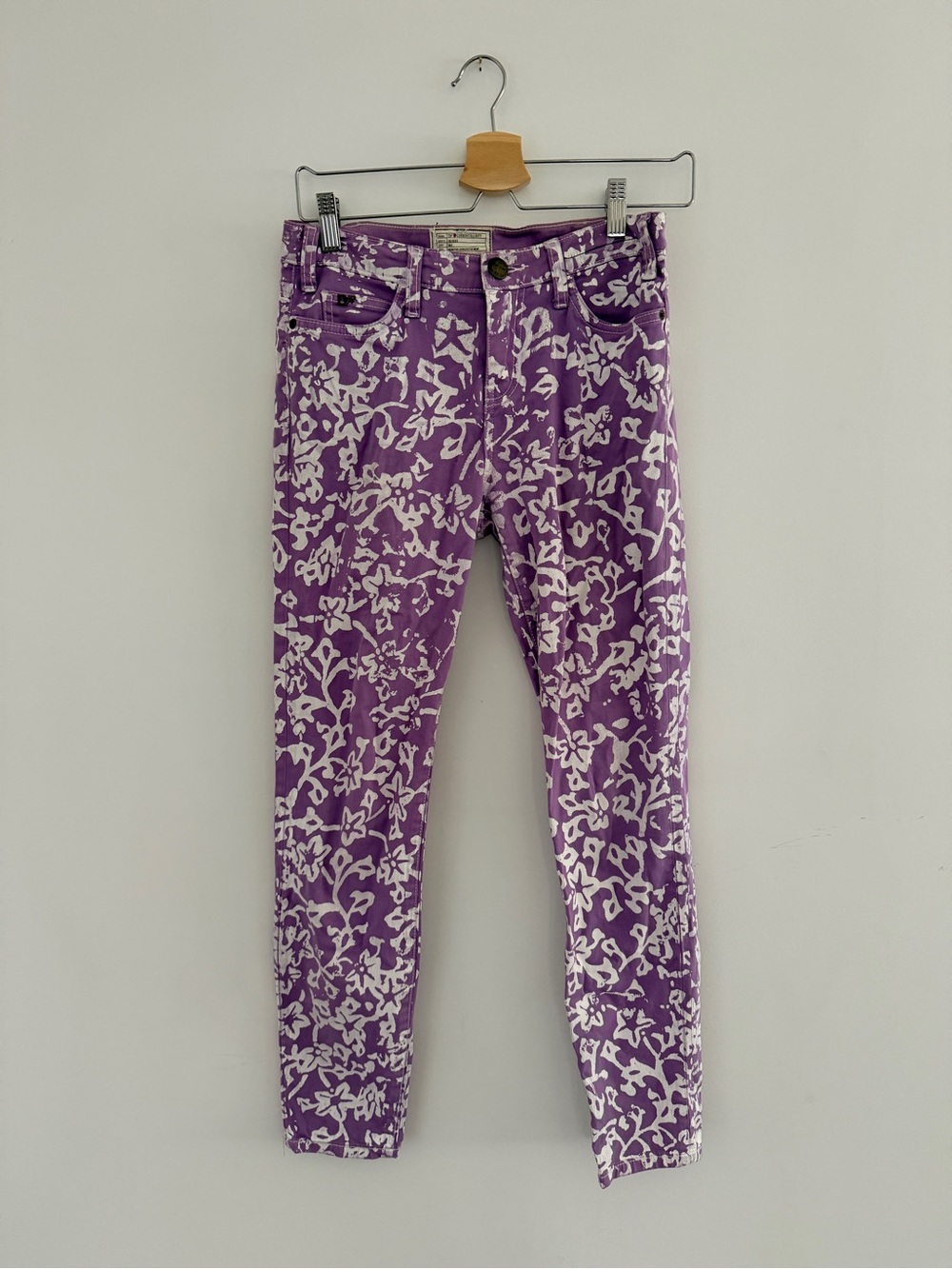 Current/Elliott DVF collaboration Purple/Lilac Floral Skinny Jeans